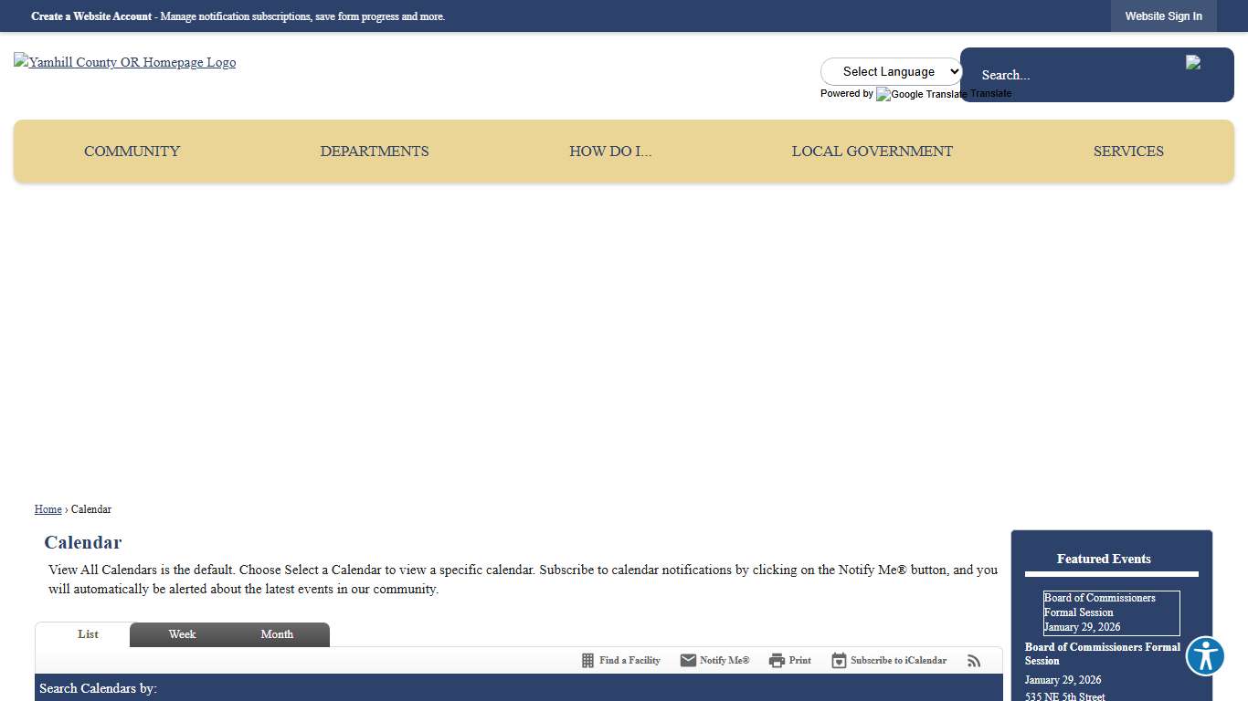 Calendar • Yamhill County, OR • CivicEngage